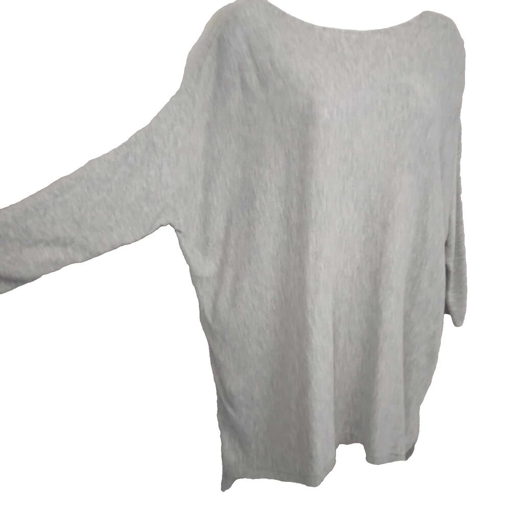 H&M Dolman Tunic Top Shirt Women's Med Gray Blouse 3/4 Sleeve Casual